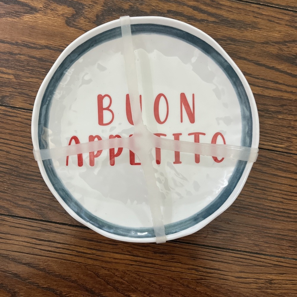 Buon Appetito Melamine Appetizer Plates  C&C California Home 6.5" Set Of 4 New